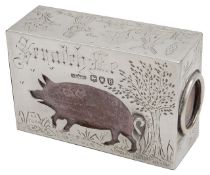 A late Victorian novelty silver match box cover