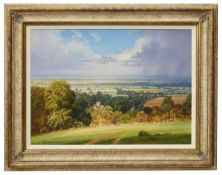 Christopher Osborne (Brit., b. 1947) 'Passing Showers, Poynings', oil on canvas