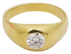 A diamond single stone ring