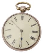 Vuillamy. A silver cased open faced cylinder fusee pocket watch