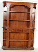 20TH CENTURY ANTIQUE VICTORIAN STYLE OPEN WINDOW BOOKCASE / BAR SHELVES
