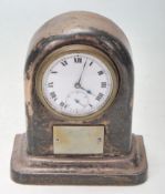 SILVER HALLMARKED MINIATURE MANTEL - CARRIAGE CLOCK