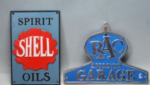 TWO VINTAGE STYLE CAST IRON ALUMINIUM SHOP DISPALY ADVERTISING SIGNS