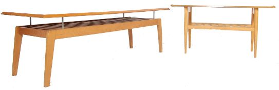 TWO VINTAGE RECTANGULAR LOW COFFEE TABLES