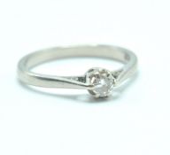 VINTAGE WHITE GOLD DIAMOND SOLITAIRE RING