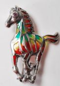 SILVER PLIQUE A JOUR HORSE BROOCH