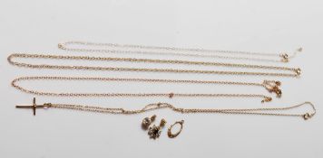 COLLECTION 9CT GOLD NECKLACE CHAINS AND PENDANTS