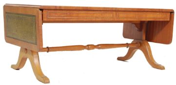 GEORGIAN REVIVAL YEW WOOD DROP LEAF COFFEE TABLE