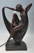 20th CENTURY ART NOUVEAU RESIN CAST TABLE LAMP