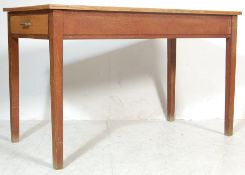 LARGE MID CENTURY INDUSTRIAL OAK LIBRARY WRITING TABLE