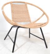 A RETRO 20TH CENTURY WICKER SATELLITE SPUTNIK CHAIR