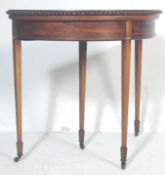 19TH CENTURY MAHOGANY DEMI LUNE GAMES CARD TABLE