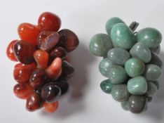 GREEN HARD STONE GRAPE ORNAMENTS