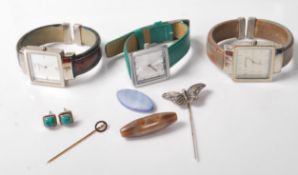 9CT GOLD STICK PIN, 925 PIN, WATCHES, EARRINGS ETC