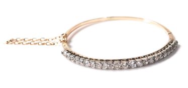 EDWARDIAN DIAMOND HINGED BANGLE