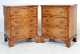 REGENCY REVIVAL WALNUT PAIR OF BEDSIDE CHESTS OF DRAWERS