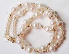 FRESHWATER PEARL NECKLACE WITH 9CT GOLD CLASP