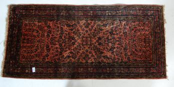 EARLY 20TH CENTURY AFGHAN SILK AND WOOL FLOOR RUG