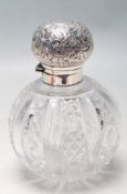 19TH CENTURY SAMUEL WALTON SMITH SILVER E-GLASS SCENT BOTTLE