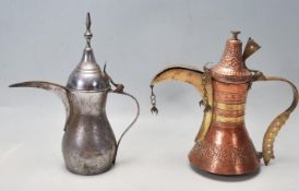 MIDDLE EASTERN COPPER & BRASS DALLAH COFFEE POT AND ANOTHER