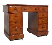 VICTORIAN MAHOGANY AND LEATHER TWIN PEDESTAL DESK