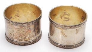 PAIR OF ANTIQUE GERMAN SILVER NAPKIN RINGS