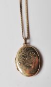 9CT GOLD HALLMARKED LOCKET AND BOX LINK CHAIN