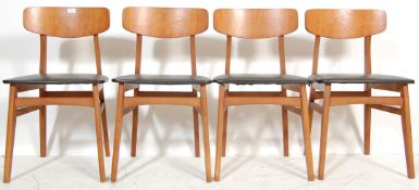 FOUR VINTAGE RETRO 20TH CENTURY TEAK WOOD DINING CHAIRS