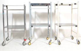 GROUP OF THREE RETRO 20TH CENTURY DENTIST TROLLEYS