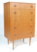 RETRO TEAK WOOD VENEER PEDESTAL CHEST OF DRAWERS