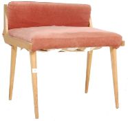 RETRO VINTAGE 1950S MID CENTURY TEAK WOOD DRESSING TABLE STOOL