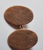 ANTIQUE 9CT GOLD OVAL CUFFLINKS