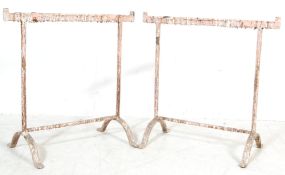 TWO RETRO 20TH CENTURY TRESTLE STANDS / LEGS