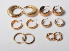 COLLECTION BELIEVED 9CT GOLD CREOLE EARRINGS SETS