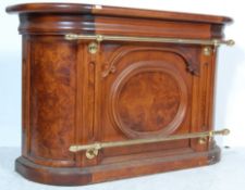 ANTIQUE VICTORIAN STYLE MAHOGANY AND WALNUT BAR OF A DEMILUNE FORM