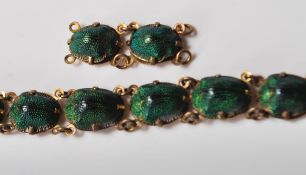 VINTAGE EGYPTIAN REVIVAL GREEN BEETLE BRCELET