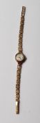 9CT GOLD ROTARY LADIES DRESS WATCH AND STRAP