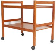 RETRO 20TH CENTURY DANISH TEAK WOOD TWO TIER TROLLEY BY BRDR FURBO