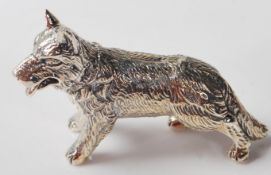 SILVER GERMAN SHEPHERD DOG FIGURINE