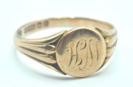 EARLY 20TH CENTURY 9CT GOLD SIGNET RING