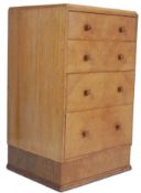 EARLY 20TH CENTURY ART DECO WALNUT PEDESTAL CHEST OF DRAWERS