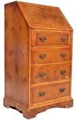 AN ANTIQUE STYLE YEW WOOD GEORGIAN REVIVAL LADIES BUREAU