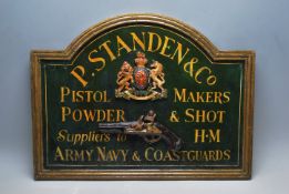 REPRODUCTION P.STANDEN & CO PISTOL MAKERS SHOP ADVERTISING SIGN
