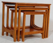 VINTAGE 20TH CENTURY DANISH INSPIRED TEAK WOOD NEST OF TABLES