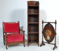 GROUP OF 1930'S ARTS AND CRAFTS OAK FURNITURE INCLUDING ARM CHAIR