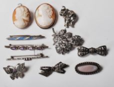 GROUP OF VINTAGE SILVER BROCHES