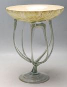 RETRO 20TH CENTURY STUDIO ART GLASS CENTRE PIECE BOWL OF AN UNUSUAL FORM