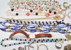 COLLECTION OF VINTAGE COSTUME JEWELLERY AND WATCHES