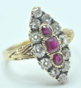 VICTORIAN RUBY AND DIAMOND MARQUISE RING