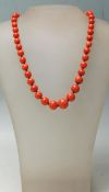 VICTORIAN CORAL BEADED NECKLACE